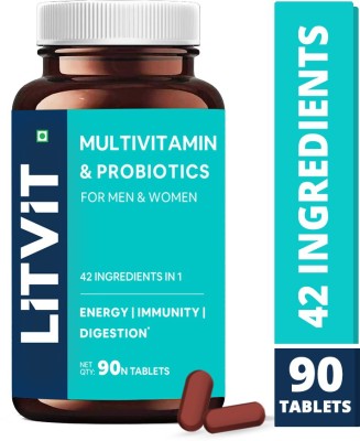 LITVIT Multivitamin Tablets with Probiotics for Men and Women(90 Tablets)