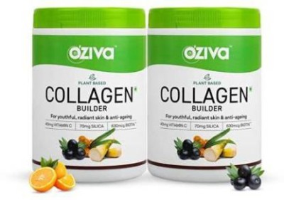OZiva Plant Based Collagen Builder, With Vitamin C, for Anti-Aging Beauty (Pack of 2)(2 x 250 g)