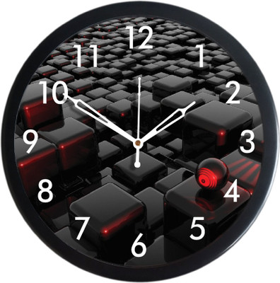 art and craft Analog 26 cm X 26 cm Wall Clock(Black, With Glass, Standard)