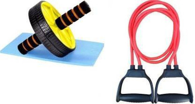 PIRENE Ab Building Fitness Combo Ab Wheel With Toning Tube Ab Exerciser(Black)