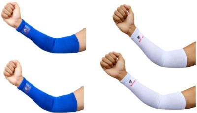 Glitter Cotton Arm Sleeve For Men & Women(Free, Blue, White)