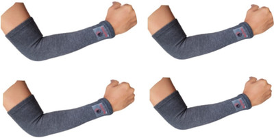 Glitter Cotton Arm Sleeve For Men & Women(Free, Grey)