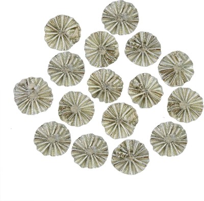 EmbroideryMaterial.com Gota Flower Ethnic Appliques Patches Silver Color,100 Pieces-1.7CM