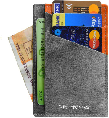 DR. HENRY Genuine Leather Card Holder||ATM Card holder||Credit Card||Debit Card Holder For Men And Women 8 Card Holder(Set of 1, Grey)