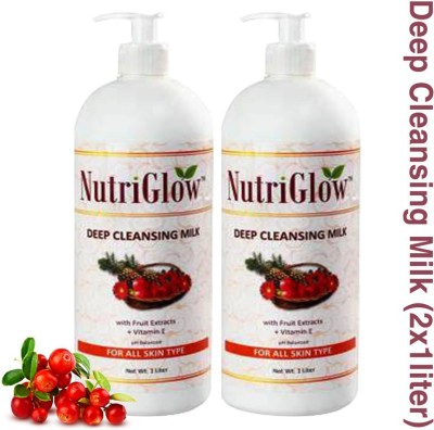 NutriGlow Deep Cleansing Milk with Fruit Extracts, (1000ml Each), Pack of 2 Face Wash(1000 ml)