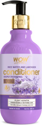 WOW SKIN SCIENCE Rice Water Conditioner with Rice Water, Rice Keratin & Lavender Oil for Damaged, Dry and Frizzy Hair - No Mineral Oil, Parabens, Silicones, Synthetic Color, PEG - 300mL(300 ml)