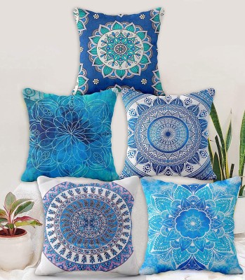 Bluegrass Velvet Cushions Cover(Pack of 5, 40 cm*40 cm, Blue)