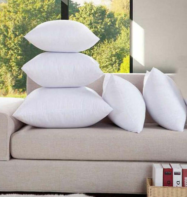 RACCOON Microfibre Solid Cushion Pack of 5(White)