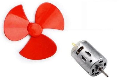ERHIndia 385 DC Motor 12V Brush DC Motor High Speed Micro DC Motor Brushed Metal Stainless Steel with 3 Wing Propeller Electronic Components Electronic Hobby Kit