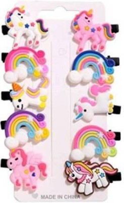 maanya enterprises 10pcs Rainbow Unicorn Multicolor Stylist fancy Hair Clips Set Baby Hairpin For Kids Girls Toddler Barrettes Hair Accessories Baby Girl Clip Hair Clip(Multicolor)