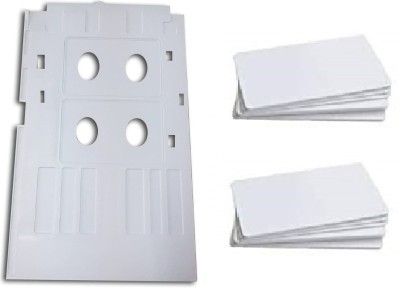 MOREL PVC ID CARD TRAY ( WHITE COLOR ) FOR INKJET PRINTER USED FOR EPSON L800, L805, L810, L850, R280, R290, T50, T60, P50, P60 + 50 PLAIN EPSON PVC ID CARD. White Ink Cartridge