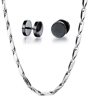 Ruhi Collection Stainless Steel Black, Silver Jewellery Set(Pack of 1)