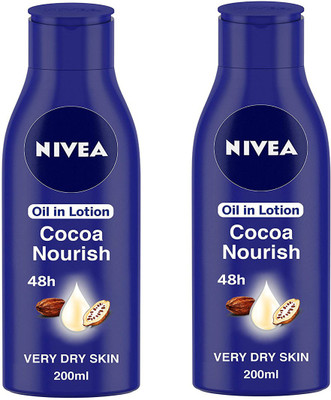 NIVEA COCOA NOURISH 48H OIL IN LOTION COMBO 200ML [PACK OF 2] 400ML(400 ml)