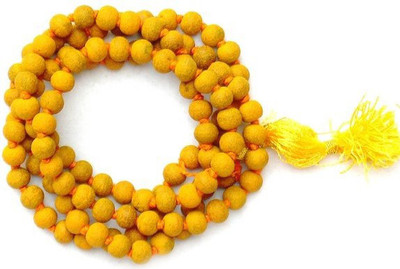 Ratehalf New Turmeric / Haldi Mala 108+1 Round Beads For Jaaps Wood Chain