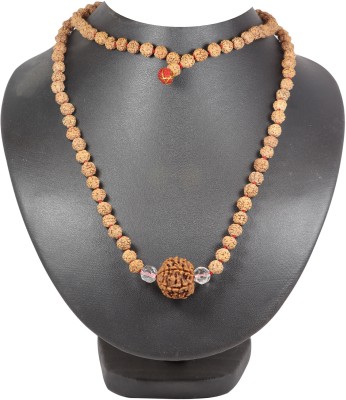 ShivaRatna ShivaRatna 6 Mukhi Rudraksha (Nepal) + 2 Beads of Spkatik Made in 5 Mukhi Rudraksha Mala (Total Beads 108+1 Lab Certified) Dori Necklace