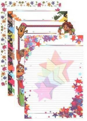 TITIRANGI One Side Ruled Designer Sheet for Kids A4 Project Sheet for Girls Multipurpose Used Practical Paper for Students Pack of 100 Sheets A4 80 gsm Multipurpose Paper(Set of 1, Multicolor)