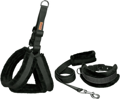 Petshop7 Dog Harness & Leash(Medium, Black)