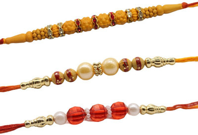 GIFTY BASKET Thread GIFTY-RAKHI-COMBO-gb-7-8-9 Mauli Thread Rakhi  Set(3 Rakhi)
