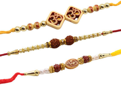 GIFTY BASKET Thread GIFTY-RAKHI-COMBO-gb-1-3-5 Mauli Thread Rakhi  Set(3 Rakhi)