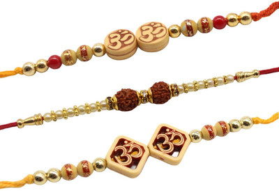 GIFTY BASKET Thread GIFTY-RAKHI-COMBO-gb-3-4-5 Mauli Thread Rakhi  Set(3 Rakhi)