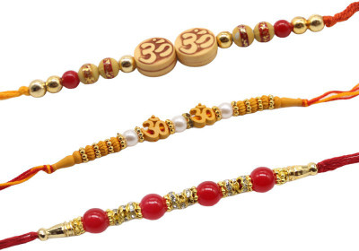 GIFTY BASKET Thread GIFTY-RAKHII-COMBO-gb-26-2-4 Mauli Thread Rakhi  Set(3 Rakhi)