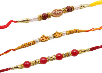 GIFTY BASKET Thread GIFTY-RAKHI-COMBO-gb-26-1-2 Mauli Thread Rakhi  Set(3 Rakhi)