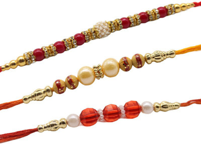 GIFTY BASKET Thread GIFTY-RAKHI-COMBO-gb-8-9-10 Mauli Thread Rakhi  Set(3 Rakhi)