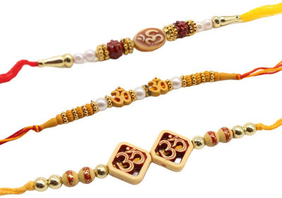 GIFTY BASKET Thread GIFTY-RAKHI-COMBO-gb-1-2-3 Mauli Thread Rakhi  Set(3 Rakhi)