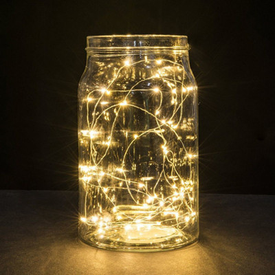 Meneon 20 LEDs 2.01 m Gold Steady String Rice Lights(Pack of 1)