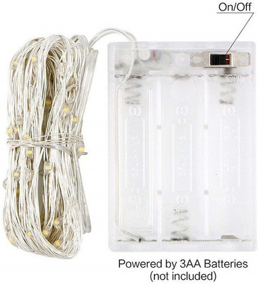 Meneon 50 LEDs 5 m Gold Steady String Rice Lights(Pack of 1)