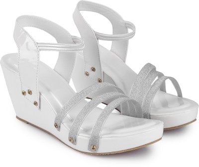 ABJ Fashion Women Wedges(White , 5)