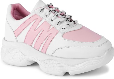 Brauch Casual Sports Shoe Sneakers Sneakers For Women(White, Pink)