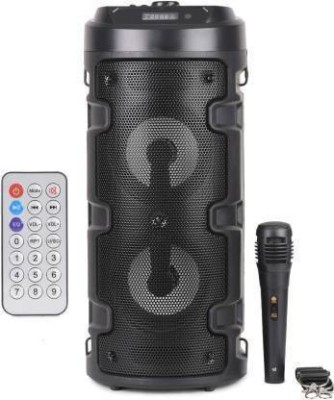 OSMAYO Wireless Bluetooth Super Bass Portable Hifi Speaker with Wired Mic , RGB Lights 15 W Bluetooth Tower Speaker(Black, Stereo Channel)