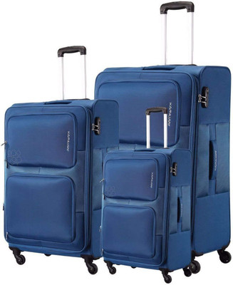 48 OFF on KAMILIANT by AMERICAN TOURISTER Toro Blue 3 PC Set 20 24 28 Expandable Check in Luggage 28 inch on Flipkart PaisaWapas