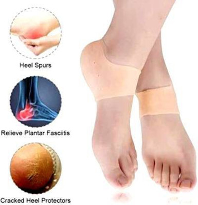 okridge Unisex Anti Heel Crack set Vented Moisturizing Silicone (Beige) Heel Support Heel Support