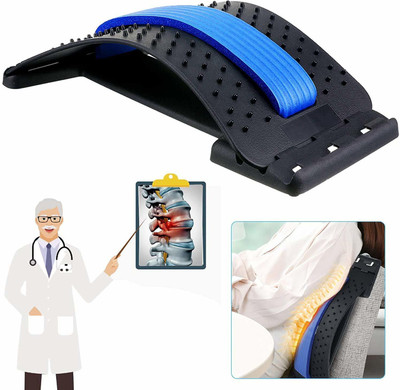 Dharimaa Multi-Level Back Device Massager Stretcher, for Lower and Upper Lumbar Support Back / Lumbar Support(Black)