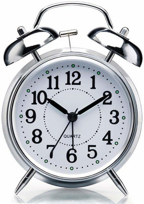 FRINGSTON Analog-Digital Silver Clock
