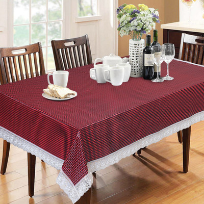 Flipkart SmartBuy PVC 6 Seater Checkered Table Cover(Red, Black)