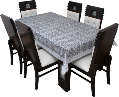 LITHARA Abstract 8 Seater Table Cover(Grey, Polyester)