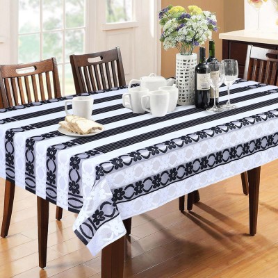 Flipkart SmartBuy Floral 6 Seater Table Cover(White, Black, Polyester)