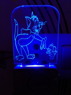 NOGAIYA 3D Illusion LED Light Night Lights for 7 Colors Led Changing Lighting Bedroom Decoration Lighting TOM JERRY NIGHT LAMP ( 10 cm, Multicolor ) Night Lamp(10 cm, Multicolor)