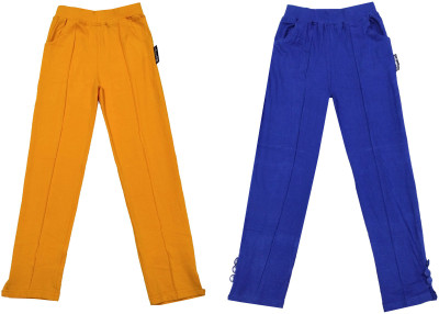 Indistar Regular Fit Girls Yellow, Blue Trousers