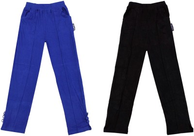 IndiWeaves Regular Fit Girls Blue, Black Trousers