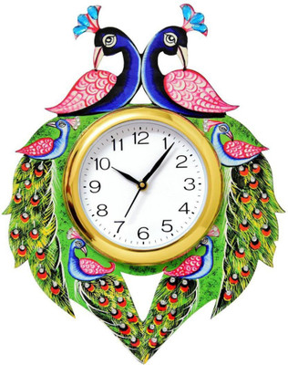 DWC Analog 33.5 cm X 33.5 cm Wall Clock(Dark Green, With Glass, Standard)