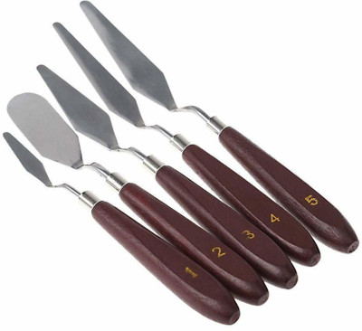 Psb Stainless Steel 5 Paint Wells Palettes(Set of 5, Brown)