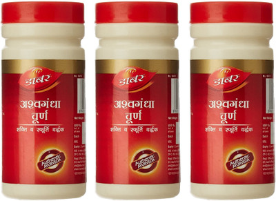 Dabur Ashwagandha Churna for Stamina & Energy (Pack of 3)(Pack of 3, 180 g)