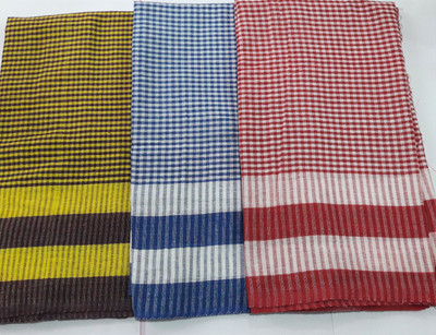 rdassociates Cotton 200 GSM Bath Gamcha Set(Pack of 3)