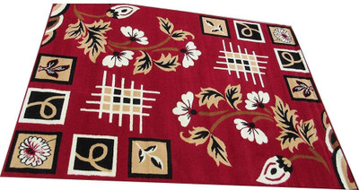 Acarpet Red Acrylic Carpet(4 ft,  X 5 ft, Rectangle)