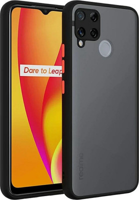 ROSALINE Back Cover for Realme C15, Realme C12, Realme Narzo 20, Realme Narzo 30A(Black, Camera Bump Protector)