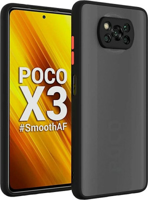 ROSALINE Back Cover for Poco X3, Mobile, Plain, Case, Cover(Black, Camera Bump Protector)